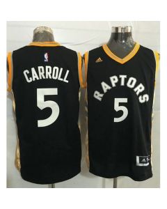Raptors #5 DeMarre Carroll Black/Gold Stitched NBA Jersey