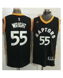 Raptors #55 Delon Wright Black/Gold Stitched NBA Jersey