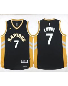 Raptors #7 Kyle Lowry Black/Gold Stitched NBA Jersey
