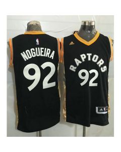 Raptors #92 Lucas Nogueira Black/Gold Stitched NBA Jersey