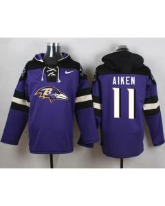 Ravens #11 Kamar Aiken Purple Player Pullover NFL Hoodie