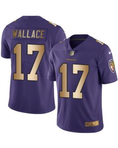 Ravens #17 Mike Wallace Purple Men's Stitched NFL Limited Gold Rush Jersey