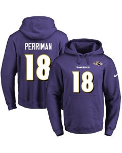 Ravens #18 Breshad Perriman Purple Name & Number Pullover NFL Hoodie