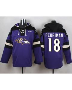 Ravens #18 Breshad Perriman Purple Player Pullover NFL Hoodie