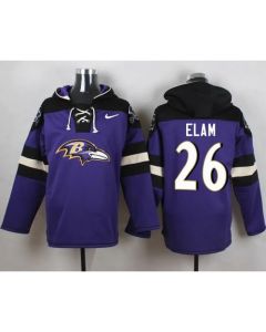 Ravens #26 Matt Elam Purple Player Pullover NFL Hoodie