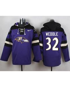Ravens #32 Eric Weddle Purple Player Pullover NFL Hoodie