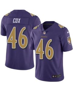 Ravens #46 Morgan Cox Purple Men's Stitched NFL Limited Rush Jersey