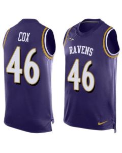 Ravens #46 Morgan Cox Purple Team Color Men's Stitched NFL Limited Tank Top Jersey