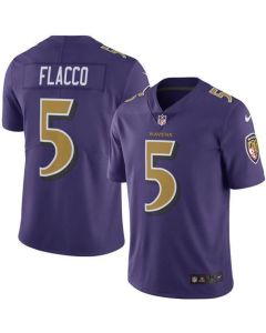 Ravens #5 Joe Flacco Purple Youth Stitched NFL Limited Rush Jersey