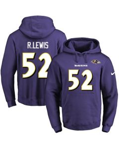 Ravens #52 Ray Lewis Purple Name & Number Pullover NFL Hoodie
