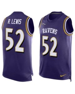 Ravens #52 Ray Lewis Purple Team Color Men's Stitched NFL Limited Tank Top Jersey