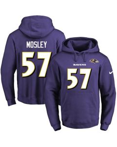 Ravens #57 C.J. Mosley Purple Name & Number Pullover NFL Hoodie