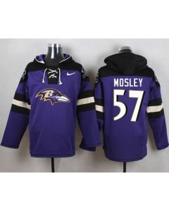 Ravens #57 C.J. Mosley Purple Player Pullover NFL Hoodie