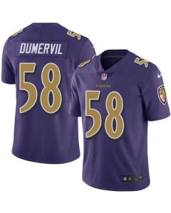 Ravens #58 Elvis Dumervil Purple Men's Stitched NFL Limited Rush Jersey