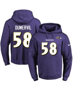 Ravens #58 Elvis Dumervil Purple Name & Number Pullover NFL Hoodie