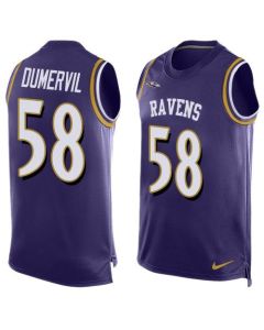 Ravens #58 Elvis Dumervil Purple Team Color Men's Stitched NFL Limited Tank Top Jersey