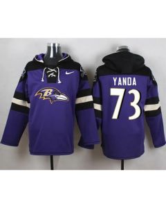Ravens #73 Marshal Yanda Purple Player Pullover NFL Hoodie