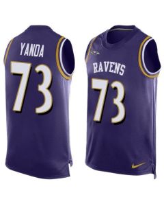 Ravens #73 Marshal Yanda Purple Team Color Men's Stitched NFL Limited Tank Top Jersey