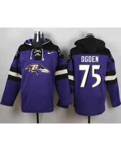 Ravens #75 Jonathan Ogden Purple Player Pullover NFL Hoodie