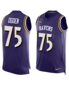 Ravens #75 Jonathan Ogden Purple Team Color Men's Stitched NFL Limited Tank Top Jersey