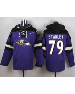 Ravens #79 Ronnie Stanley Purple Player Pullover NFL Hoodie