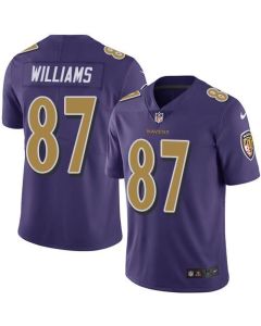Ravens #87 Maxx Williams Purple Men's Stitched NFL Limited Rush Jersey