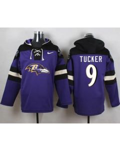 Ravens #9 Justin Tucker Purple Player Pullover NFL Hoodie