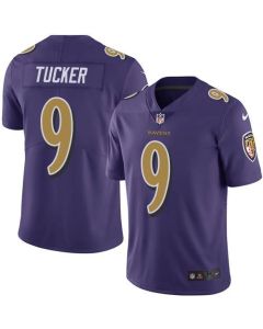 Ravens #9 Justin Tucker Purple Youth Stitched NFL Limited Rush Jersey