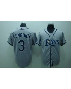 Rays #3 Evan Longoria Grey Stitched MLB Jersey