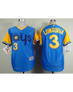 Rays #3 Evan Longoria Light Blue 1988 Turn Back The Clcok Stitched MLB Jersey