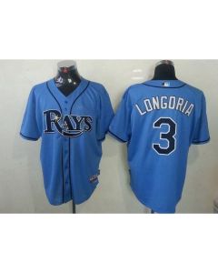 Rays #3 Evan Longoria Light Blue Stitched MLB Jersey