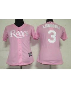 Rays #3 Evan Longoria Pink Lady Fashion Stitched MLB Jersey