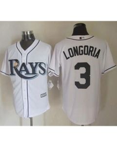 Rays #3 Evan Longoria White New Cool Base Stitched MLB Jersey