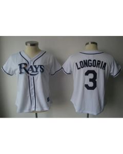 Rays #3 Evan Longoria White Women's Fashion Stitched MLB Jersey