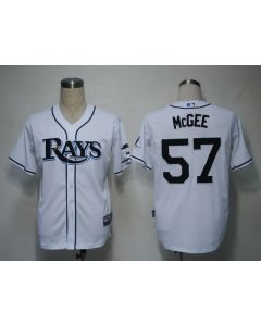 Rays #57 Jake Mcgee White Cool Base Stitched MLB Jersey