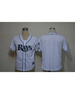 Rays Blank White Cool Base Stitched MLB Jersey