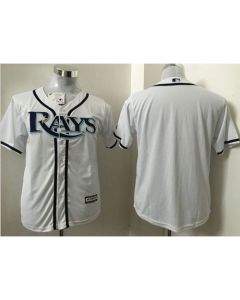 Rays Blank White Cool Base Stitched Youth MLB Jersey