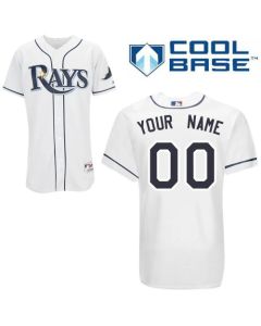 Rays Customized Authentic White Cool Base MLB Jersey