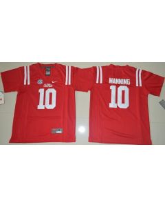 Rebels #10 Eli Manning Red Stitched Youth NCAA Jersey
