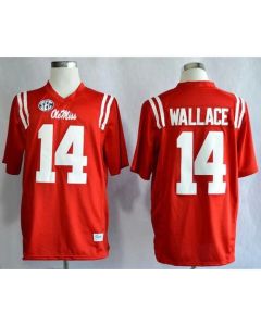 Rebels #14 Bo Wallace Red Stitched NCAA Jersey