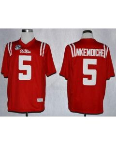 Rebels #5 Robert Nkemdiche Red Stitched NCAA Jersey