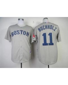 Red Sox #11 Clay Buchholz Grey Cool Base Stitched MLB Jersey