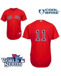 Red Sox #11 Clay Buchholz Red Cool Base 2013 World Series Patch Stitched MLB Jersey