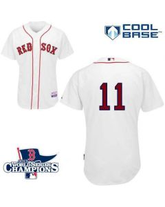 Red Sox #11 Clay Buchholz White Cool Base 2013 World Series Champions Patch Stitched MLB Jersey