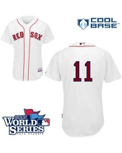 Red Sox #11 Clay Buchholz White Cool Base 2013 World Series Patch Stitched MLB Jersey