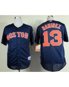 Red Sox #13 Hanley Ramirez Dark Blue Cool Base Stitched MLB Jersey