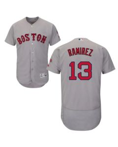 Red Sox #13 Hanley Ramirez Grey Flexbase Authentic Collection Stitched MLB Jersey