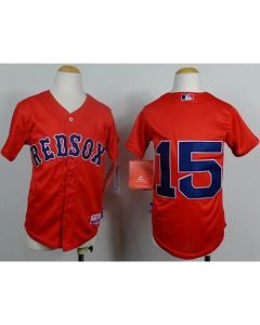 Red Sox #15 Dustin Pedroia Red Cool Base Stitched Youth MLB Jersey