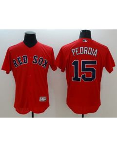 Red Sox #15 Dustin Pedroia Red Flexbase Authentic Collection Stitched MLB Jersey
