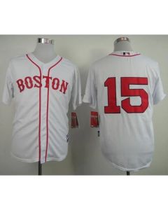 Red Sox #15 Dustin Pedroia Stitched White MLB Jersey